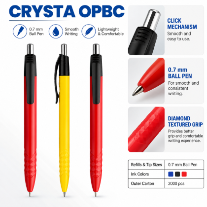Crysta OPBC 0.7mm Smooth Writing Promotional Ball Pen