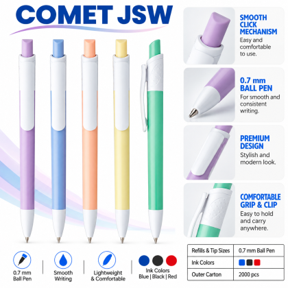 Comet JSW 0.7mm Pastel Promotional Ball Pen