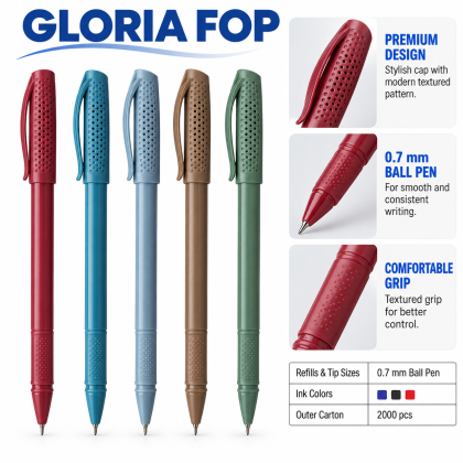 GLORIA FOP 0.7mm Ball Pen ke hisab se complete e-commerce content: Field	Content Title	Gloria FOP 0.7mm Premium Promotional Ball Pen