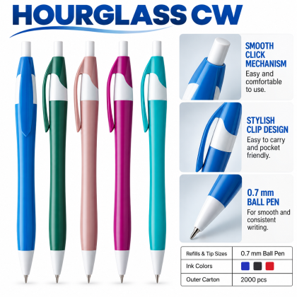 Hourglass CW 0.7mm Stylish Promotional Ball Pen