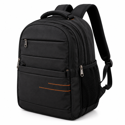 Premium PU Leather MR Backpack with Custom Steel Logo Branding