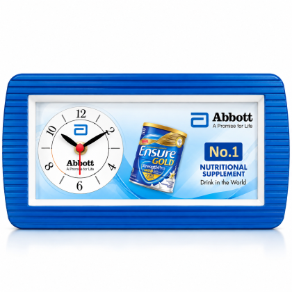 Customizable Wall Cum Table Clock with Revolving Advertisement | Corporate Gifts Abbott (With Revolving Ad) (76)  – ACA KART